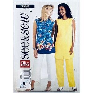 See & Sew 3881 Top Tunic Pants EASY Sewing Pattern PLUS SIZE 20-24 UNCUT